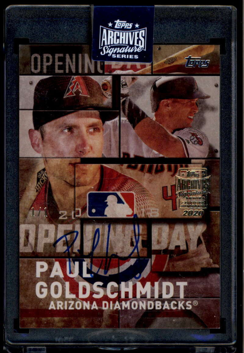 2020 Topps Archives Signature Series Paul Goldschmidt Auto 1/1 2018 Opening Day