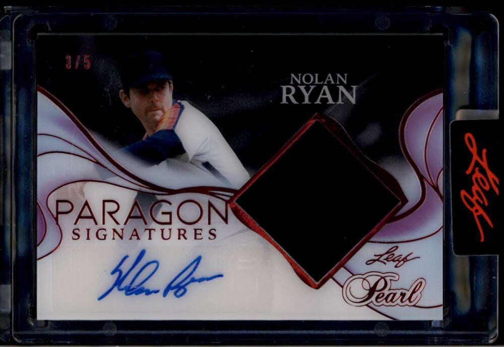 2025 Leaf Pearl Paragon Signatures Red Spectrum psnr1 Nolan Ryan Jersey Auto 3/5