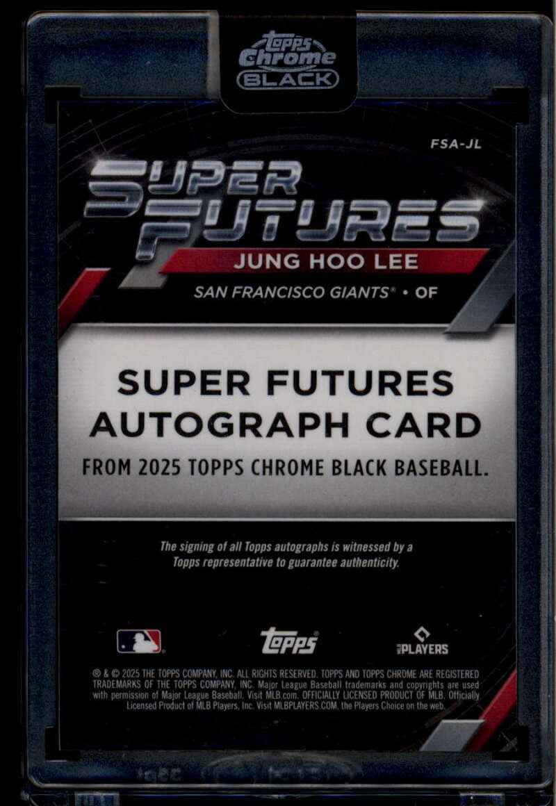 2025 Topps Chrome Black Super Futures Orange Refractor Jung Hoo Lee Auto 12/25