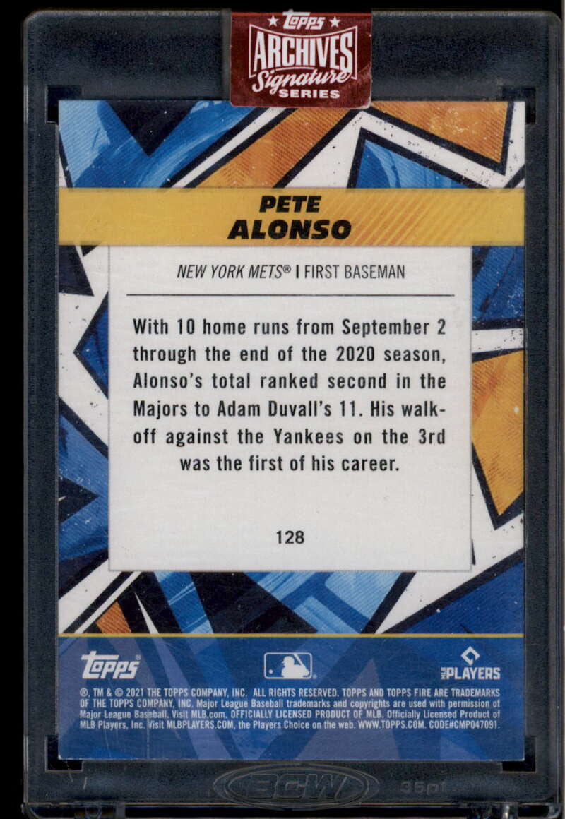 2023 Topps Archives Signature Series Active Pete Alonso Auto 1/1 2021 Topps Fire