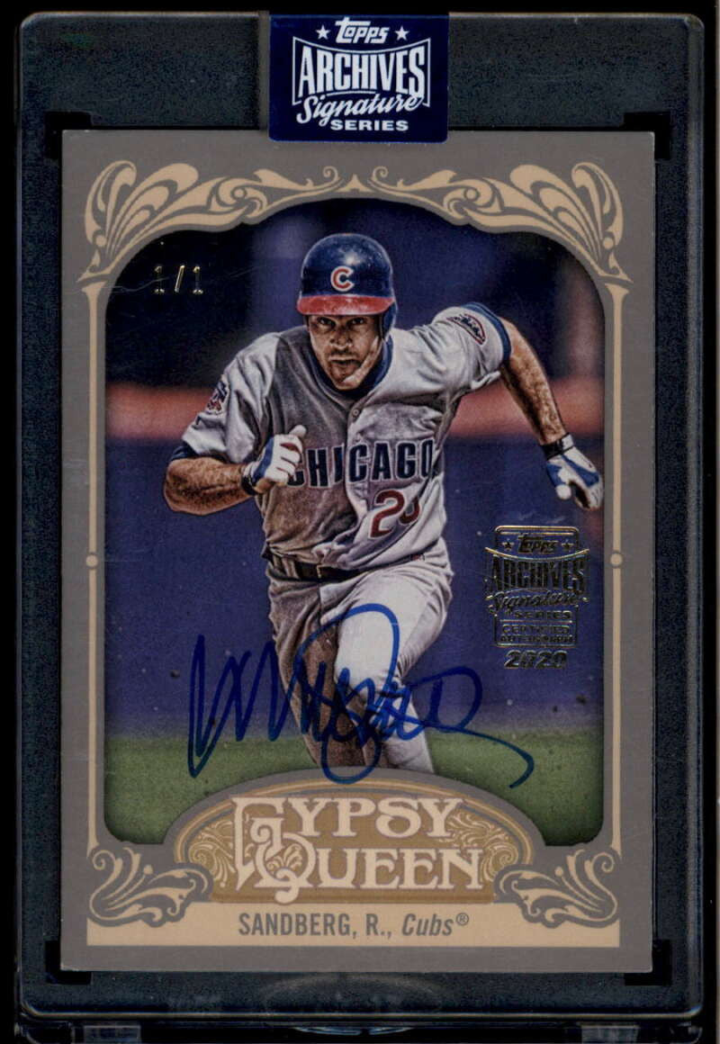 2020 Topps Archives Signature Series Ryne Sandberg Auto 1/1 2012 Gypsy Queen