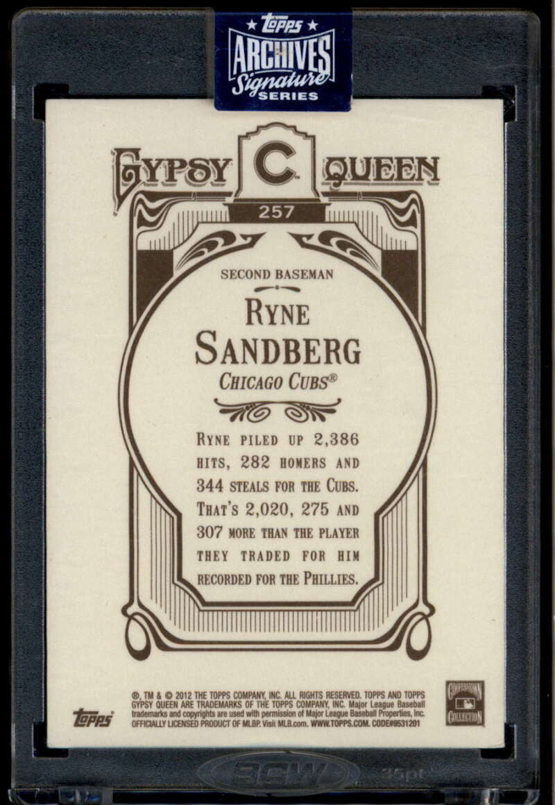 2020 Topps Archives Signature Series Ryne Sandberg Auto 1/1 2012 Gypsy Queen