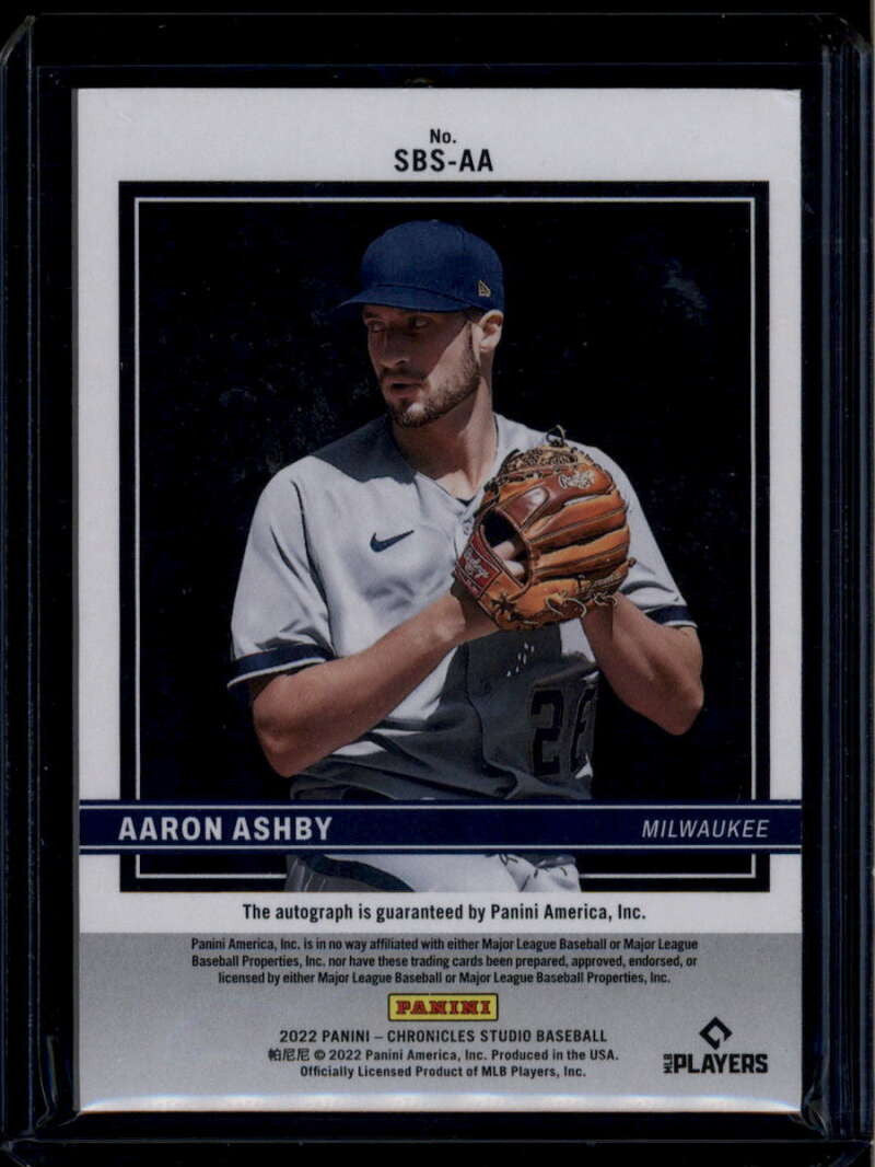 SOLD 174443 2022 Panini Chronicles Studio Black Signatures Gold 6 Aaron Ashby RC Auto 5/10