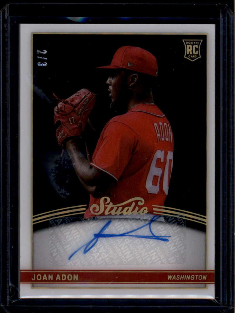2022 Panini Chronicles Studio Black Signatures Holo Gold Joan Adon RC Auto 2/3