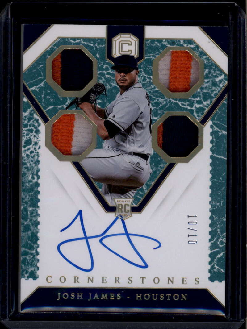 2019 Panini Cornerstones Autographs Marble Josh James RC Quad Patch Auto 10/10