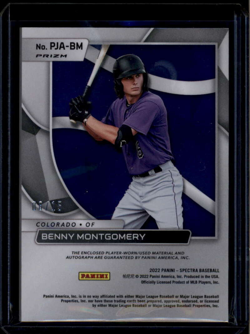 2022 Panini Chronicles Spectra Autographs 2 Benny Montgomery RC Patch Auto 8/15