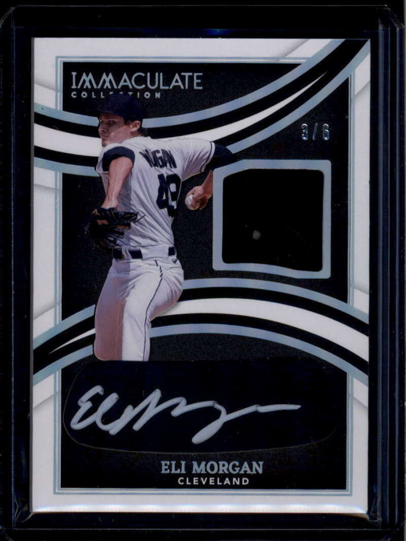 2022 Immaculate Collection Black Hat Eyelets 49 Eli Morgan Rookie Patch Auto 3/6
