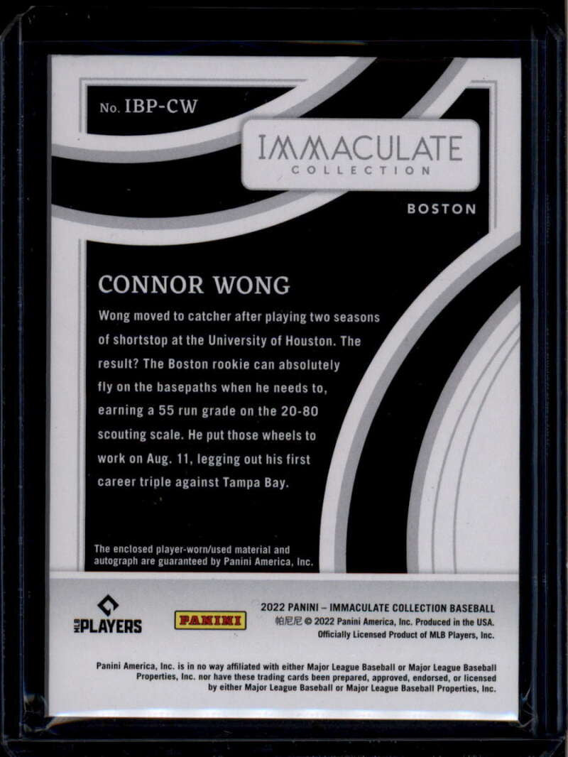 SOLD 174474 2022 Immaculate Collection Immaculate Black Connor Wong Rookie Patch Auto 7/10
