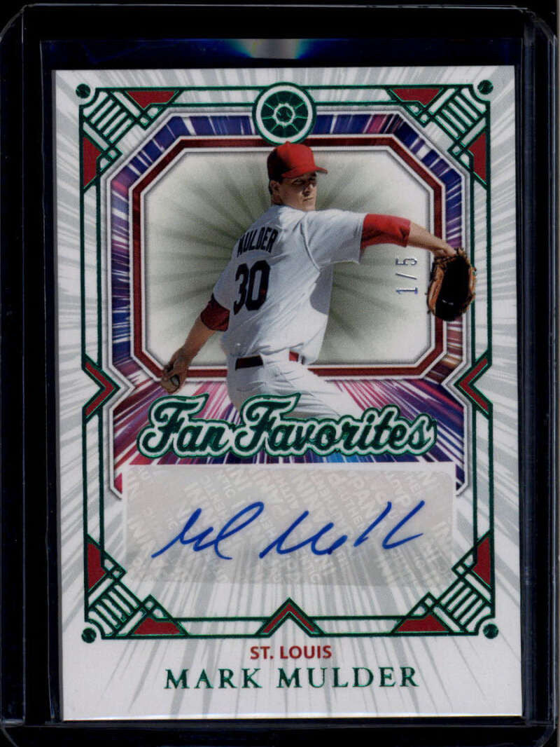 2025 Panini Boys of Summer Fan Favorites Signatures Emerald Mark Mulder Auto 1/5