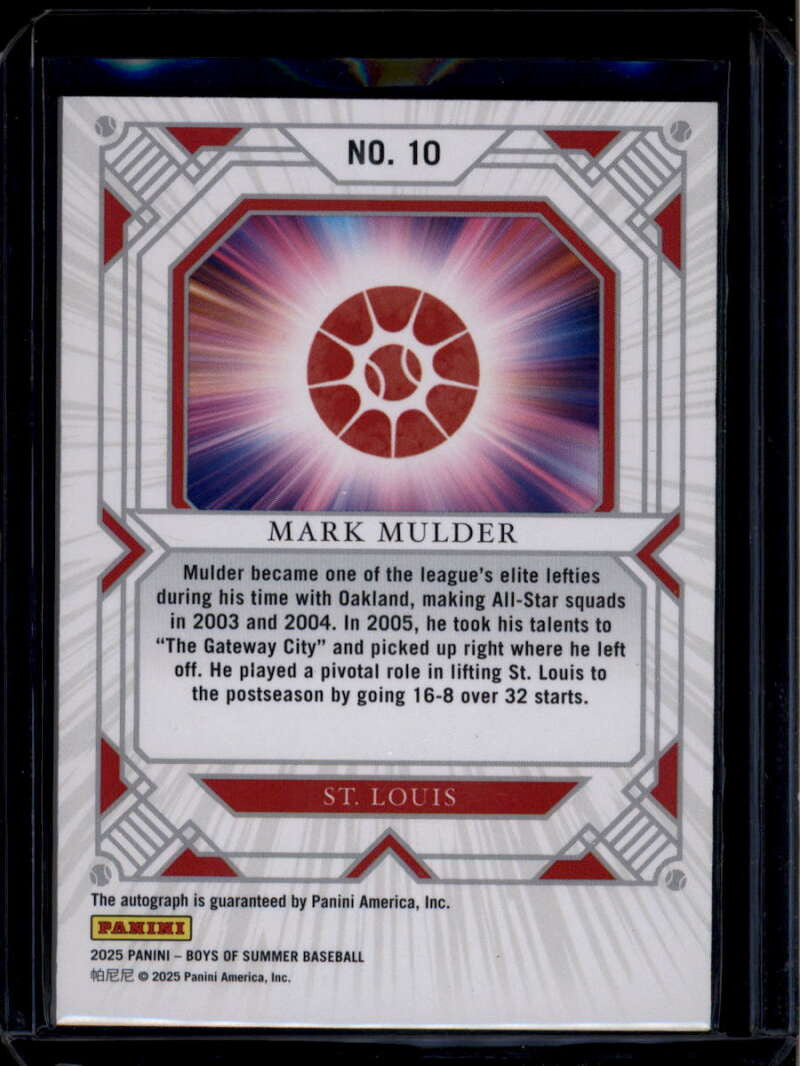 2025 Panini Boys of Summer Fan Favorites Signatures Emerald Mark Mulder Auto 1/5