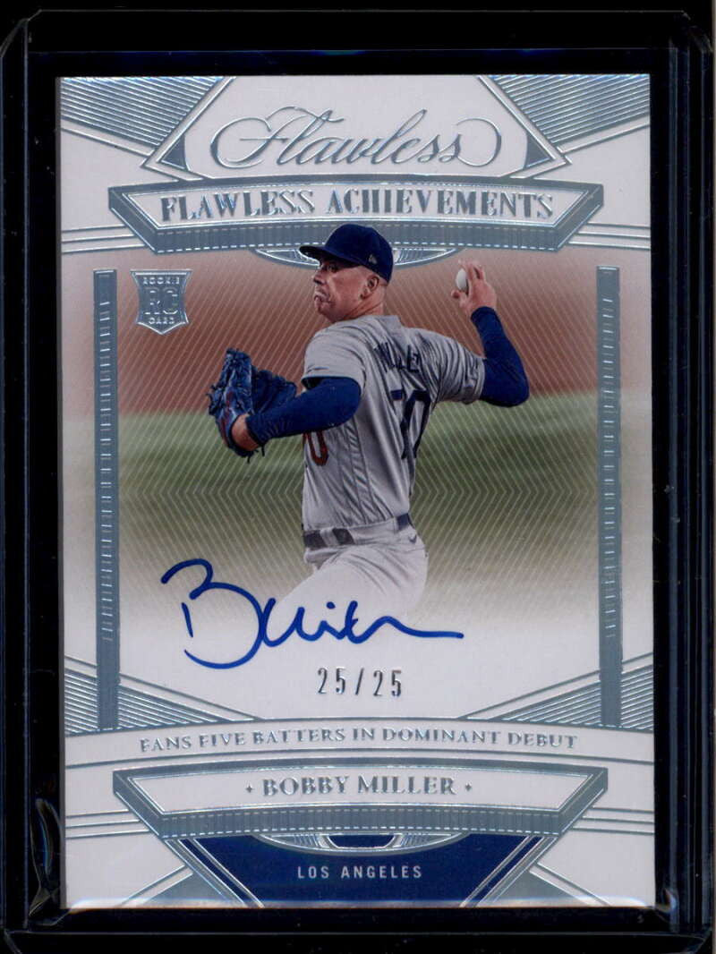 2023 Panini Flawless Achievements Autographs 34 Bobby Miller Rookie Auto 25/25