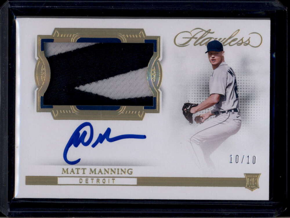 2022 Panini Flawless Rookie Autographs Gold 2 Matt Manning RC Patch Auto 10/10
