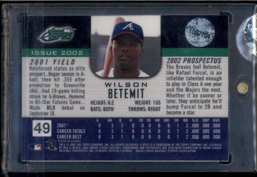 2002 eTopps 49 Wilson Betemit /2377