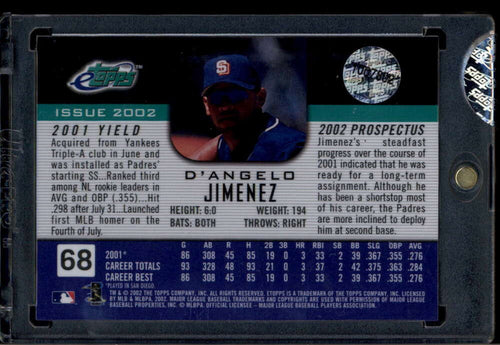 2002 eTopps 68 D'Angelo Jimenez /1725