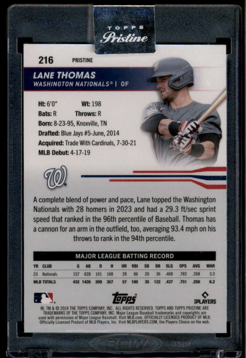 2024 Topps Pristine Pink Pristine Refractor 216 Lane Thomas 11/15