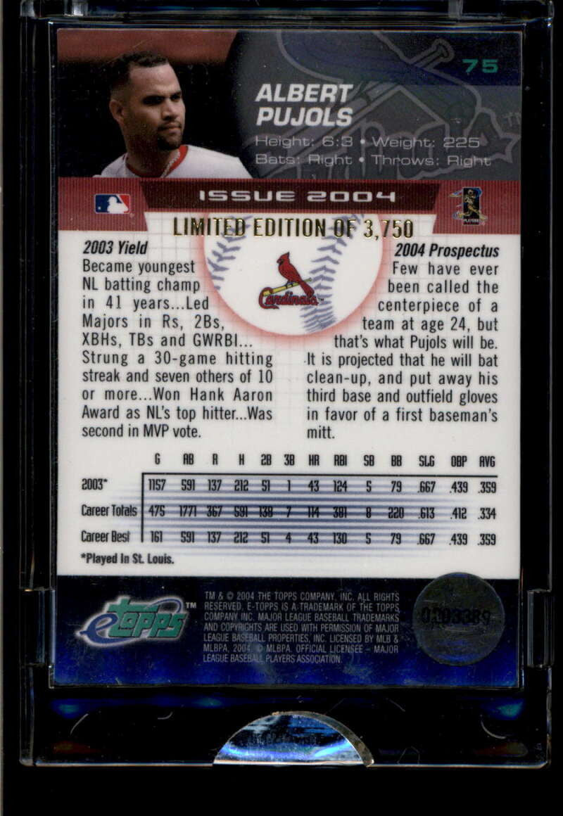 2004 eTopps 75 Albert Pujols /3750