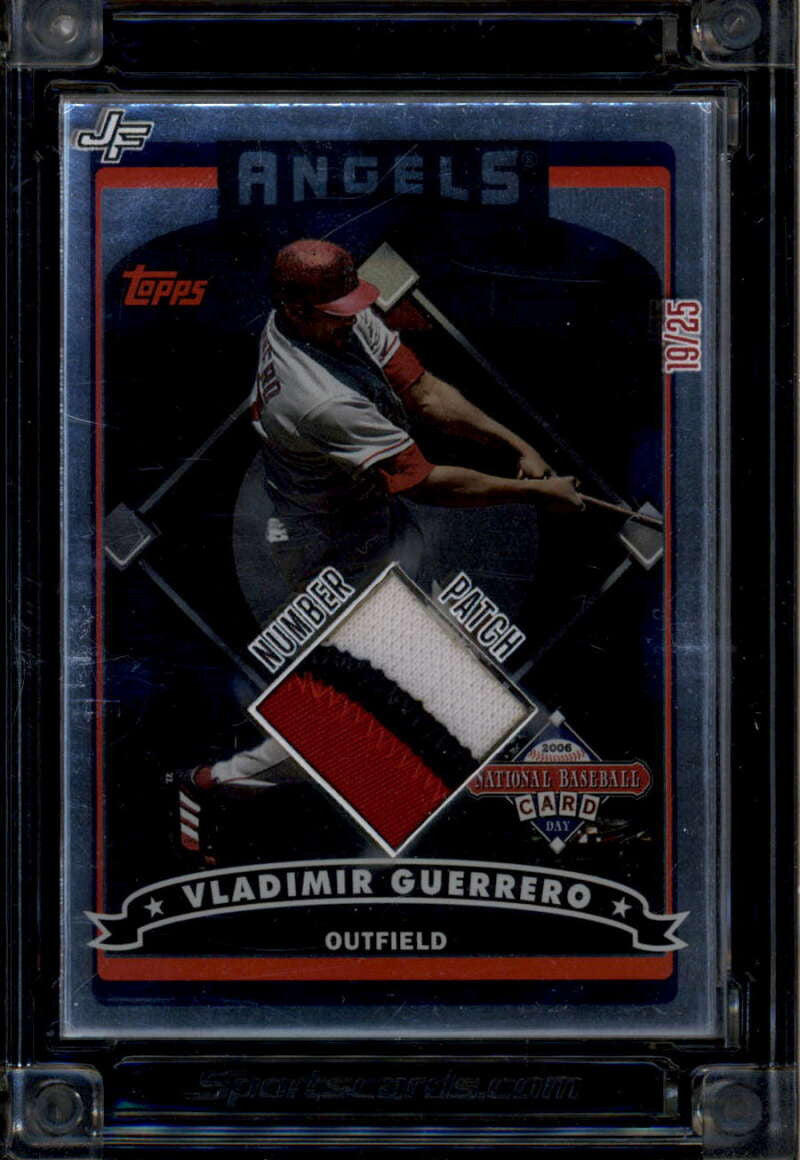 SOLD 174533 2022 Jersey Fusion Vladimir Guerrero Number Patch 19/25 2006 Topps Trading Day