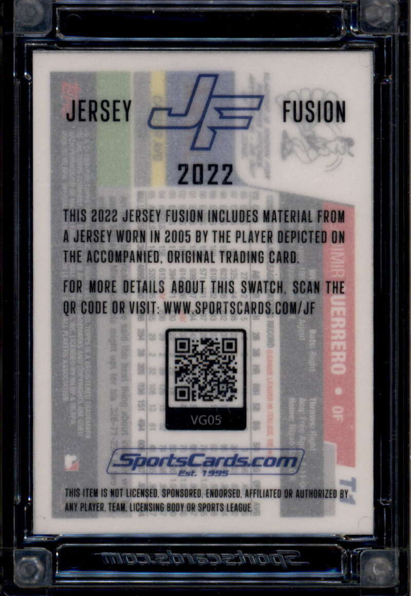 SOLD 174533 2022 Jersey Fusion Vladimir Guerrero Number Patch 19/25 2006 Topps Trading Day