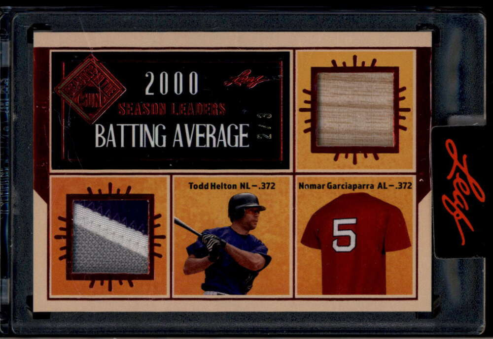 2025 Leaf Seasons in the Sun Leaders Nomar Garciaparra Helton Dual Bat Patch 2/3