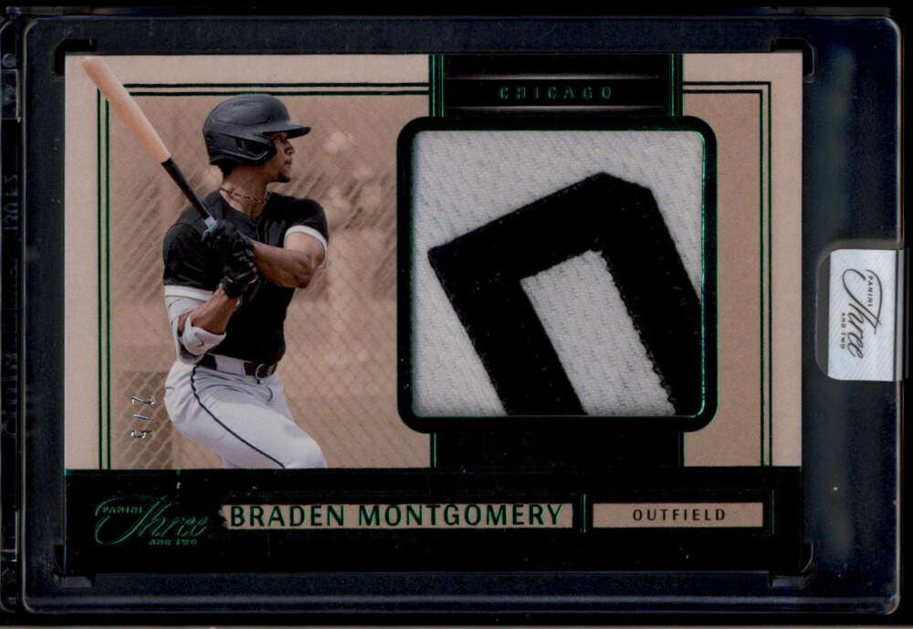SOLD 174548 2025 Panini Three and Two Prospect Swatches 34 Braden Montgomery RC Patch 2/5