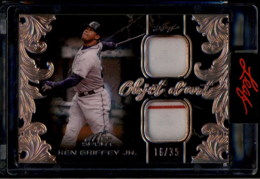 DELETE 174549 2021 Leaf Art of Sport Objet d'art Relic Bronze Ken Griffey Jr Dual Jersey 16/35