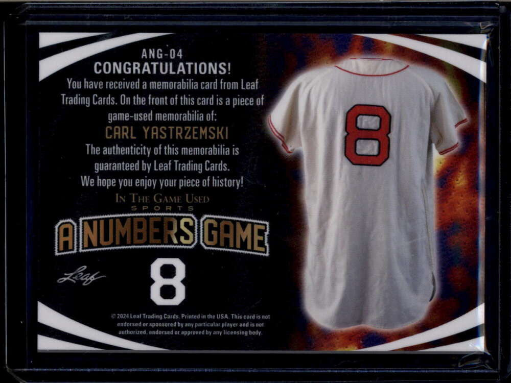 2024 In the Game Sports A Numbers Game Pink ang04 Carl Yastrzemski Jersey 24/35