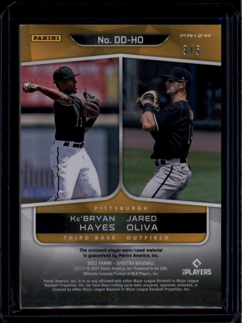 2021 Panini Spectra Dynamic Duos Marble Oliva Ke'Bryan Hayes RC Dual Patch 3/5
