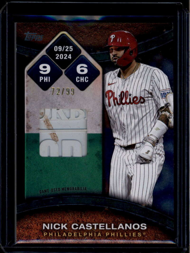 2025 Topps Rounding the Bases Relics Green Nick Castellanos 9/25/24 Base 72/99
