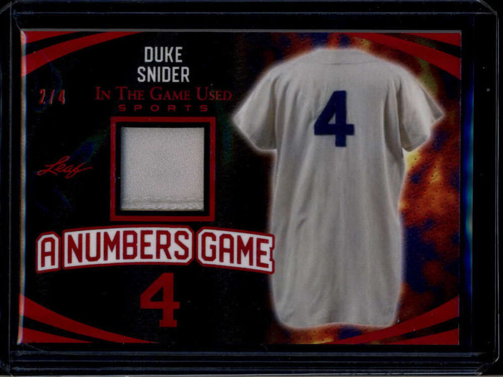 2024 In the Game Sports A Numbers Game Red ang13 Duke Snider Jersey 2/4