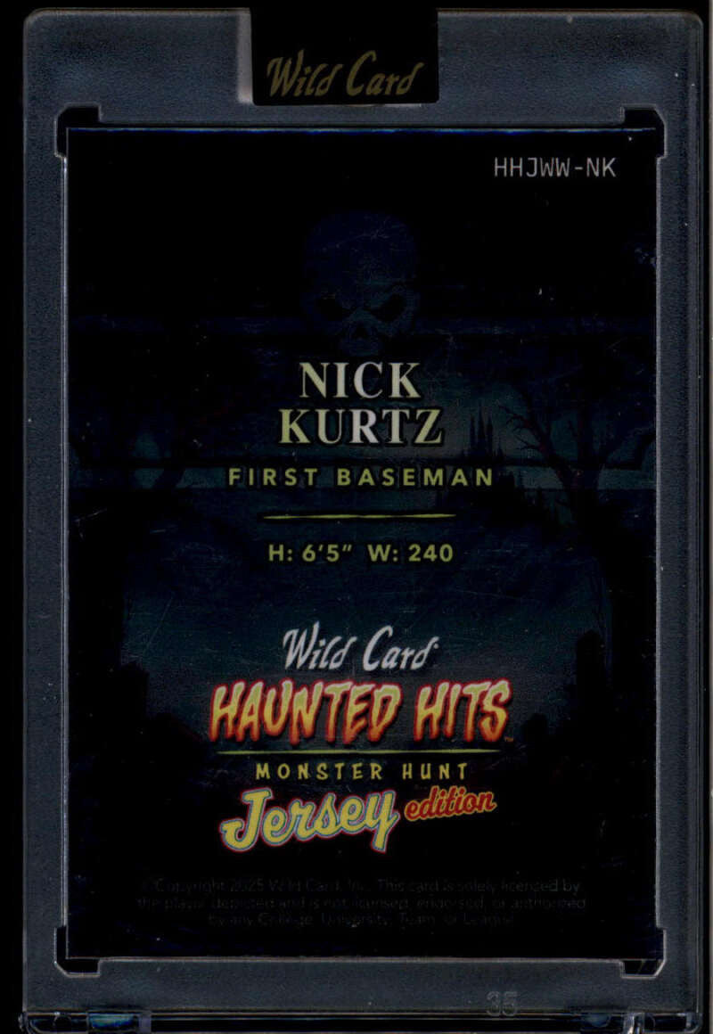 2025 Wild Card Haunted Hits Monster Hunter Werewolf HHJWWNK Nick Kurtz RC 5/9