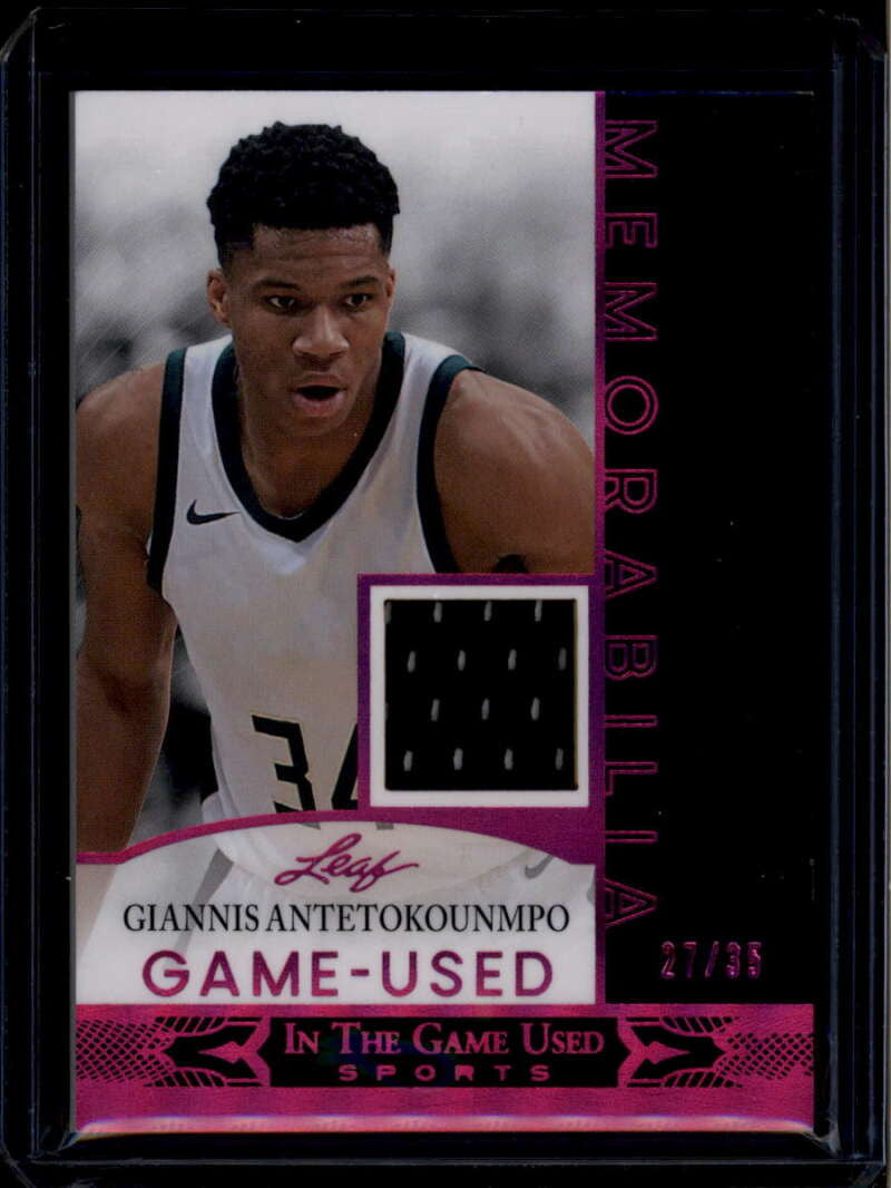 2024 Leaf ITG Used Game-Used Memorabilia Giannis Antetokounmpo Jersey 27/35