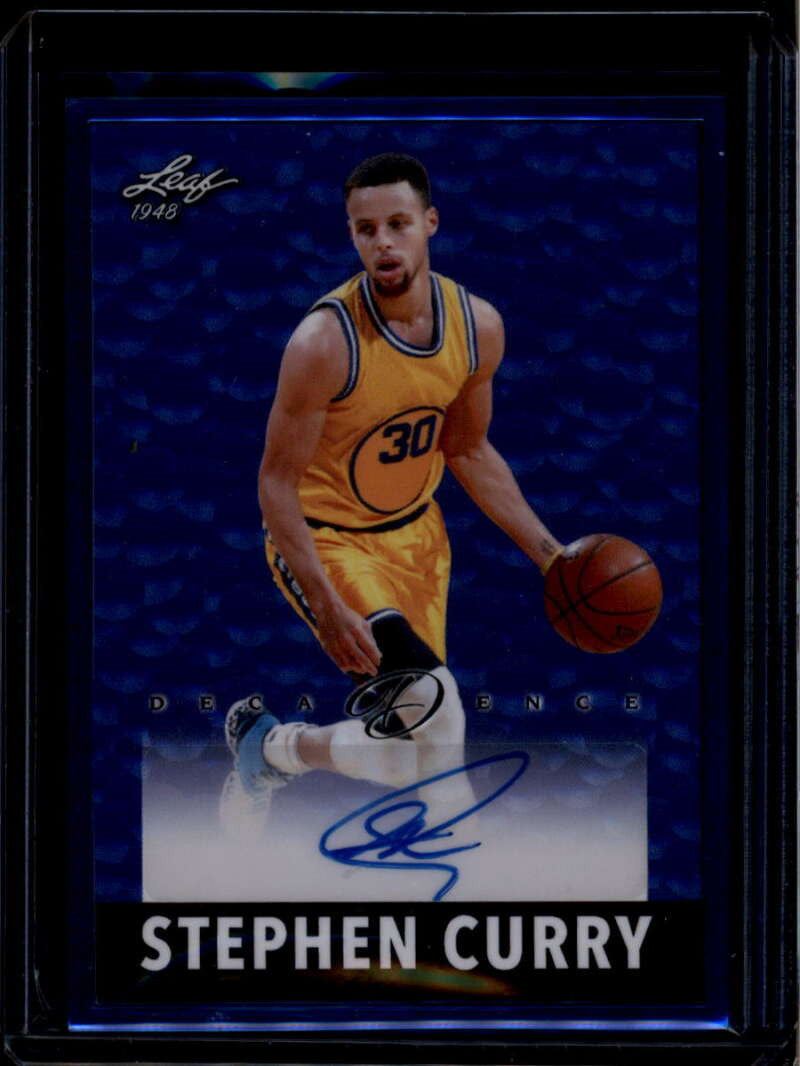 2022 Leaf Decadence '48 Leaf Autographs Blue 48lsc1 Stephen Curry Auto 3/5