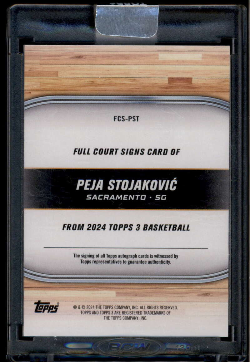 2023-24 Topps 3 Full Court Signs Bronze FCSPST Peja Stojakovic Auto 21/25