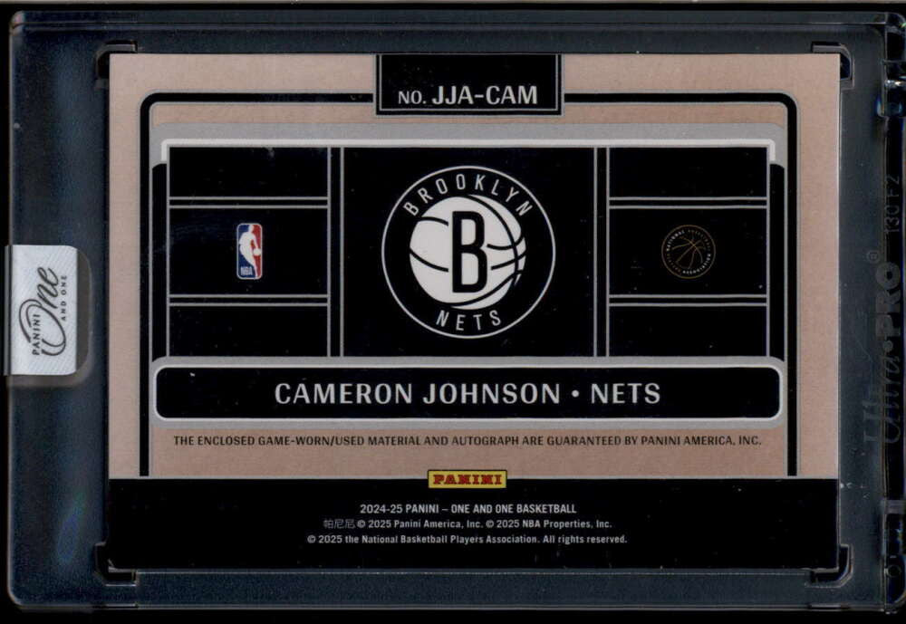 2024-25 Panini One Jumbo Autographs Blue 14 Cameron Johnson Jersey Auto 8/49