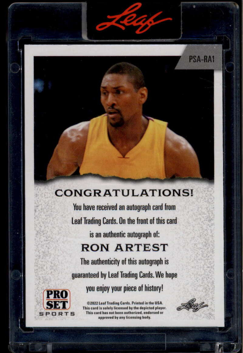 2022 Leaf Pro Set Navy Blue psara1 Ron Artest Metta World Peace Auto 5/7