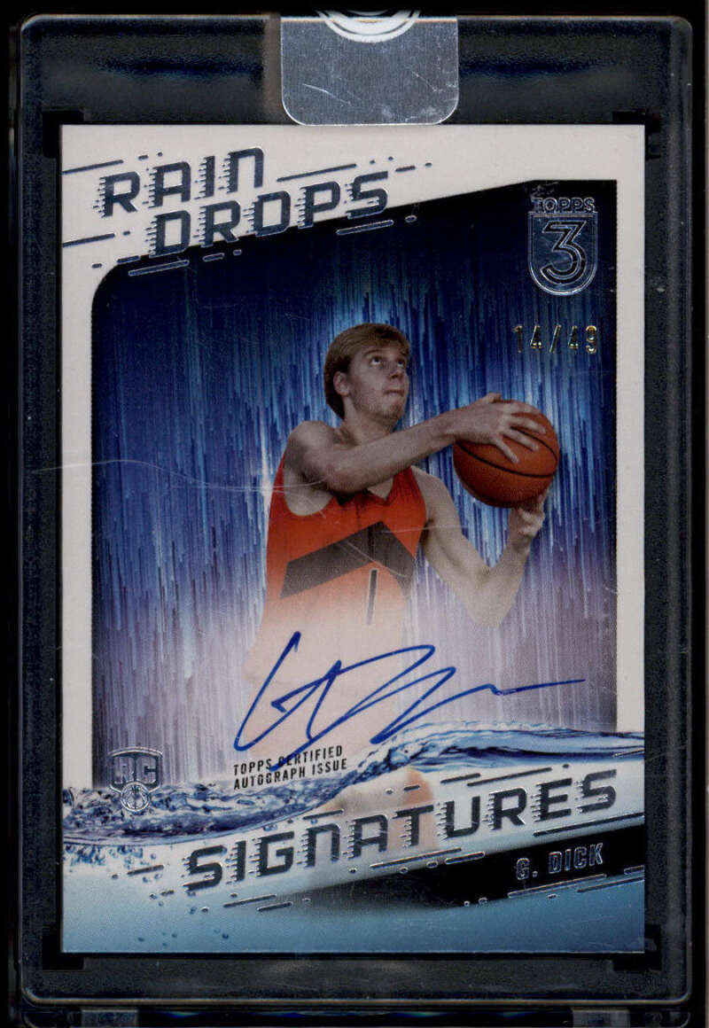 2023-24 Topps 3 Raindrops Signatures RSGD Gradey Dick Rookie Auto 14/49