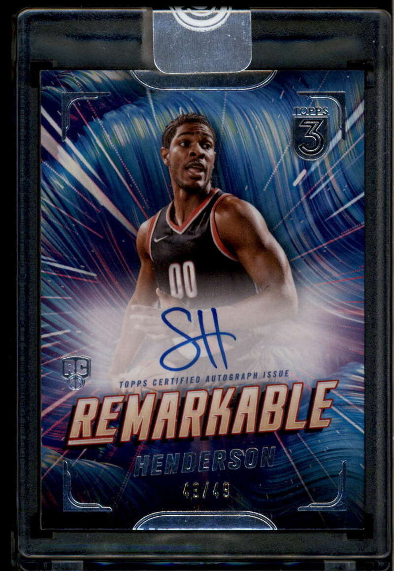 DELETE 174609 2023-24 Topps 3 Re-Markable RMSH Scoot Henderson Rookie Auto 49/49