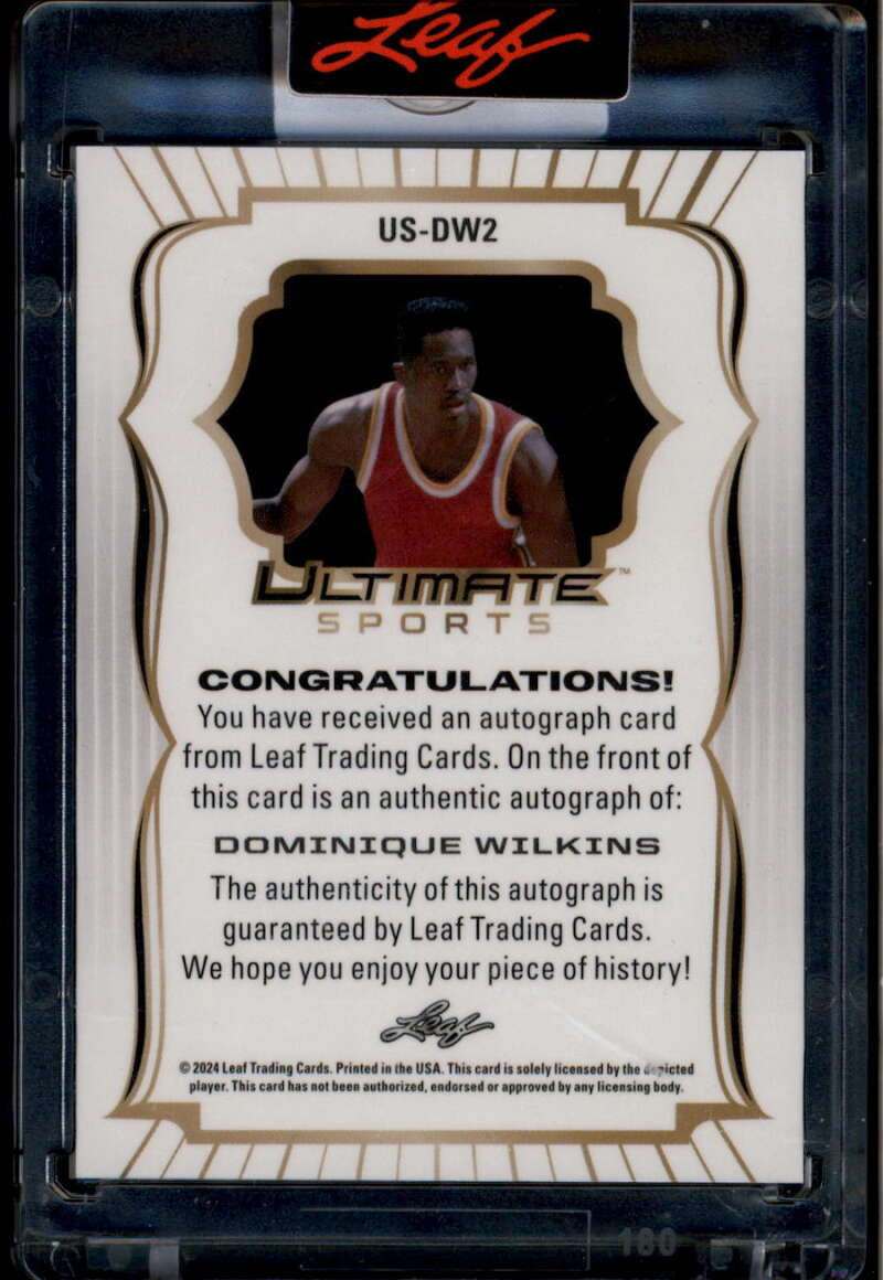 2024 Leaf Ultimate Sports Ultimate Signature Purple Dominique Wilkins Auto 4/8