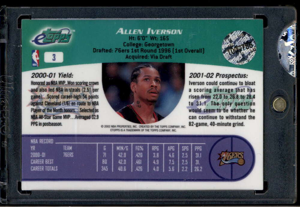 2001 eTopps 3 Allen Iverson /4368