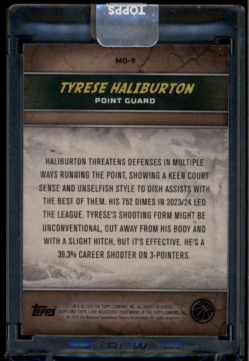 2023-24 Topps 3 Monsters of the Deep Gold md9 Tyrese Haliburton 7/10
