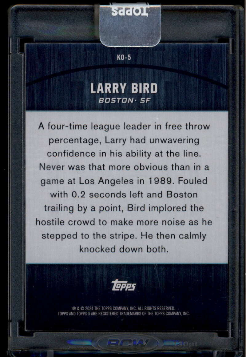 SOLD 174633 2023-24 Topps 3 Knockout Blue ko5 Larry Bird 2/15