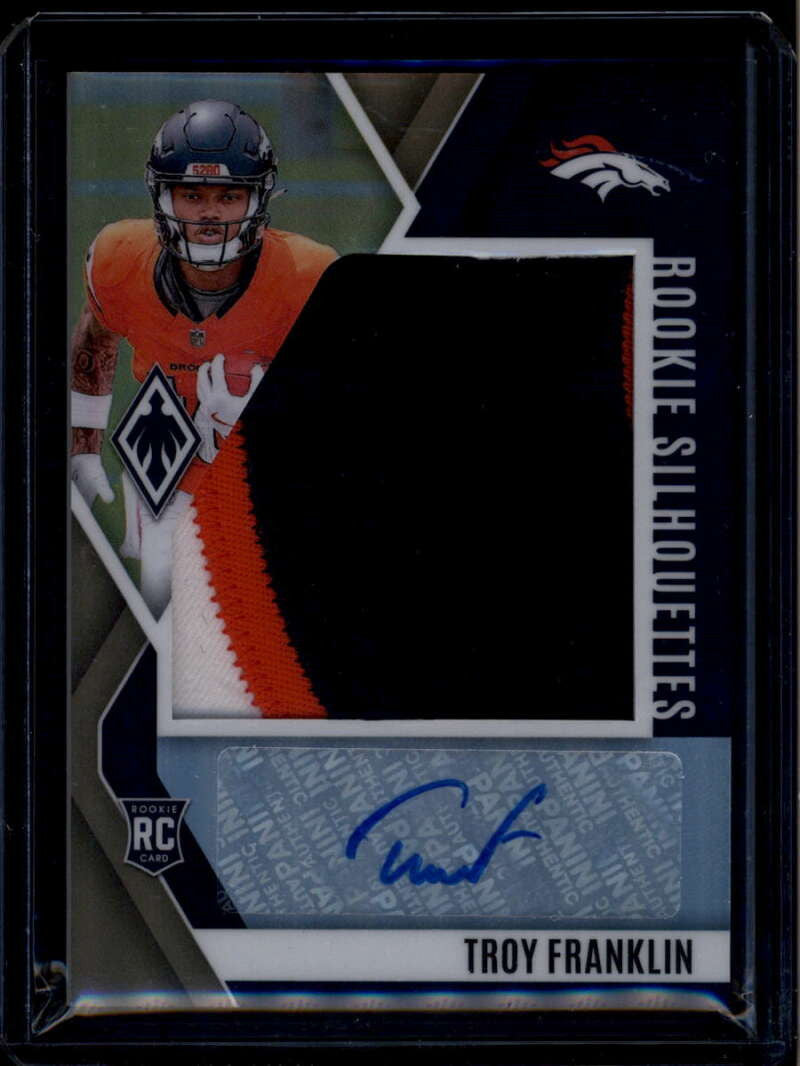 2024 Panini Phoenix Rookie Silhouettes Bronze Troy Franklin RC Patch Auto 4/33