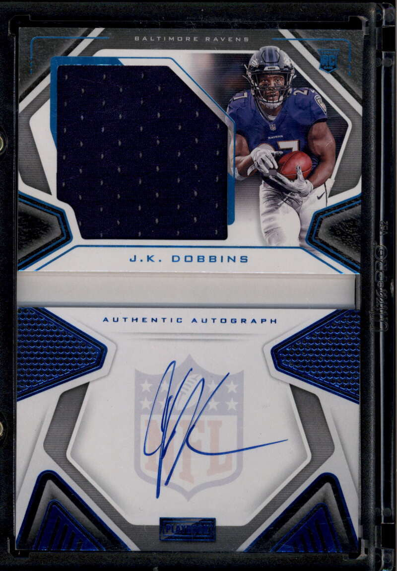 DELETE 174659 2020 Panini Playbook Platinum 213 J. K. Dobbins Rookie Booklet Jersey Auto 27/49