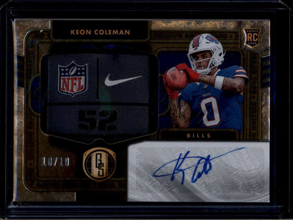 2024 Panini Gold Standard Bullion Brand Keon Coleman RC Logo Tag Patch Auto /10