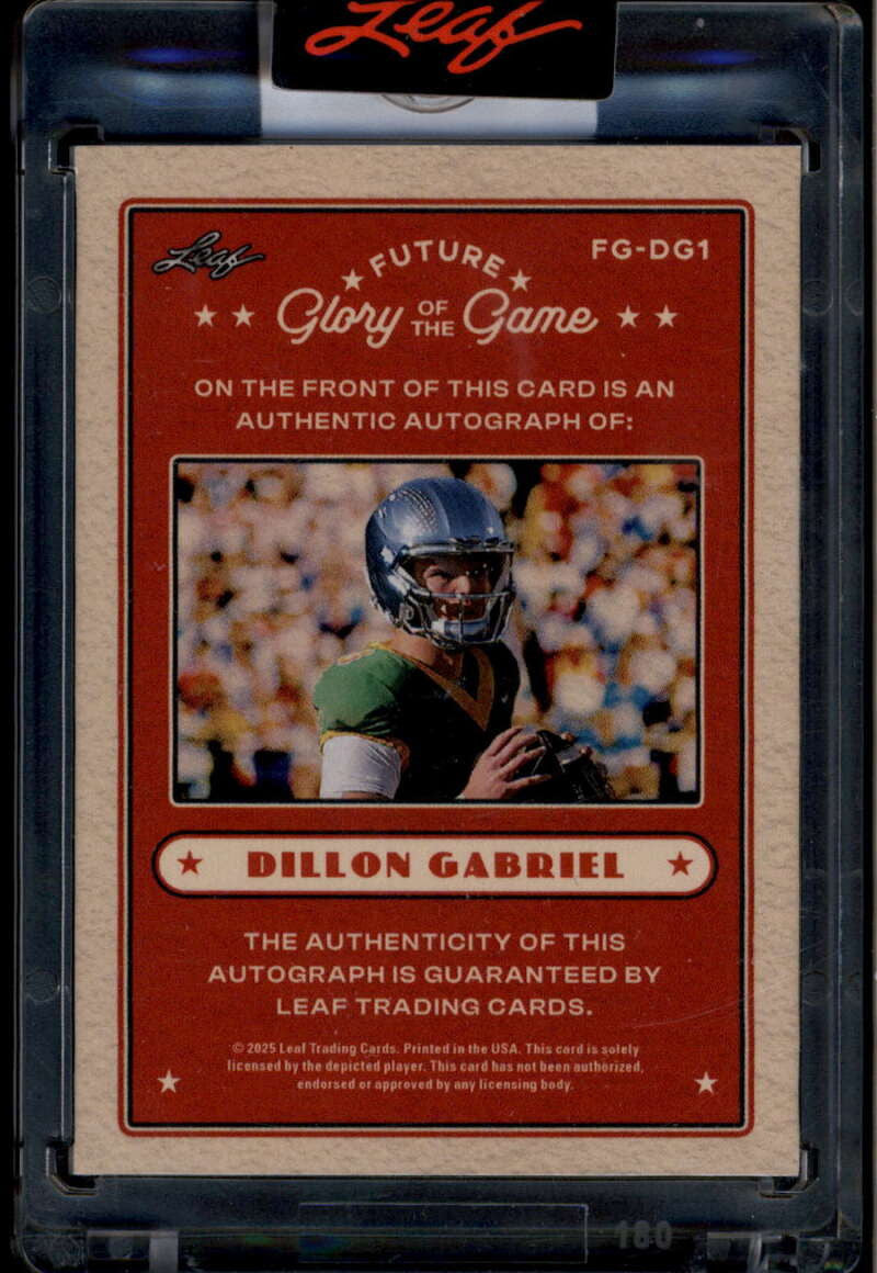 2025 Leaf Glory of the Game Future Glory Autographs Dillon Gabriel RC Auto 25/25