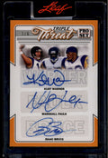 2022 Leaf Pro Set Triple Threat Orange Isaac Bruce Faulk Kurt Warner Auto 3/6