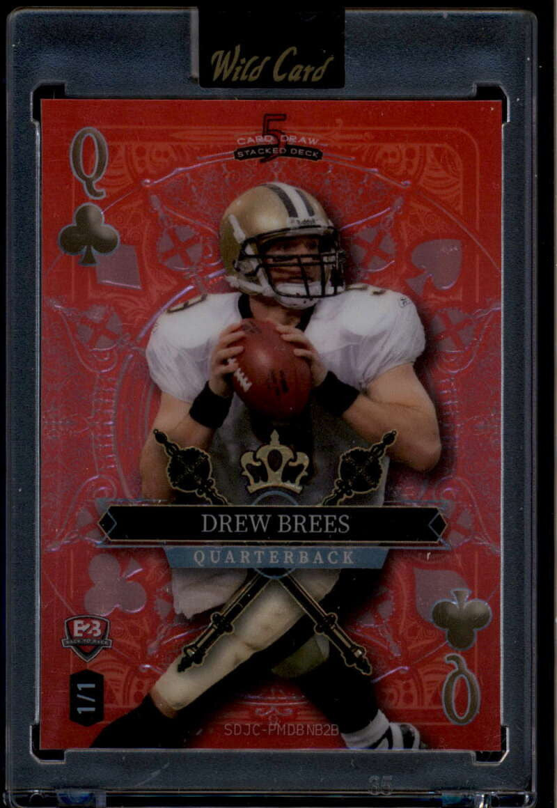 2025 Wild Card Draw Stacked Deck Red sdjcpmdbnb2b Drew Brees Peyton Manning 1/1