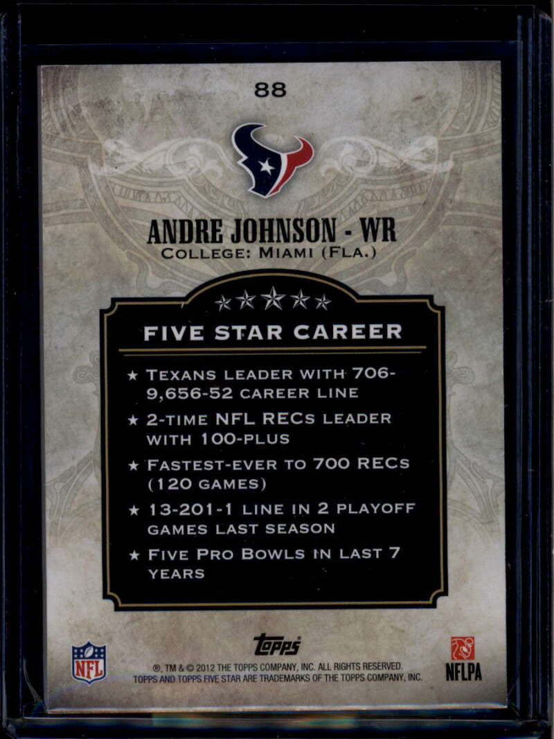 2012 Topps Five Star 88 Andre Johnson 113/139