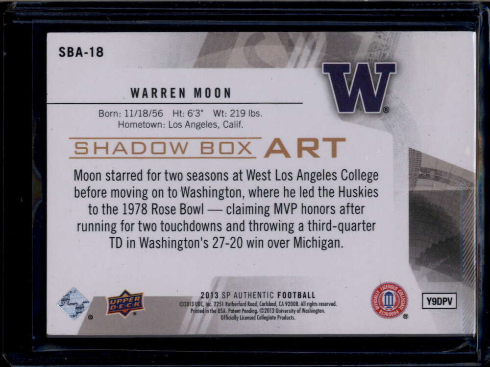 2013 SP Authentic Shadowbox sba18 Warren Moon