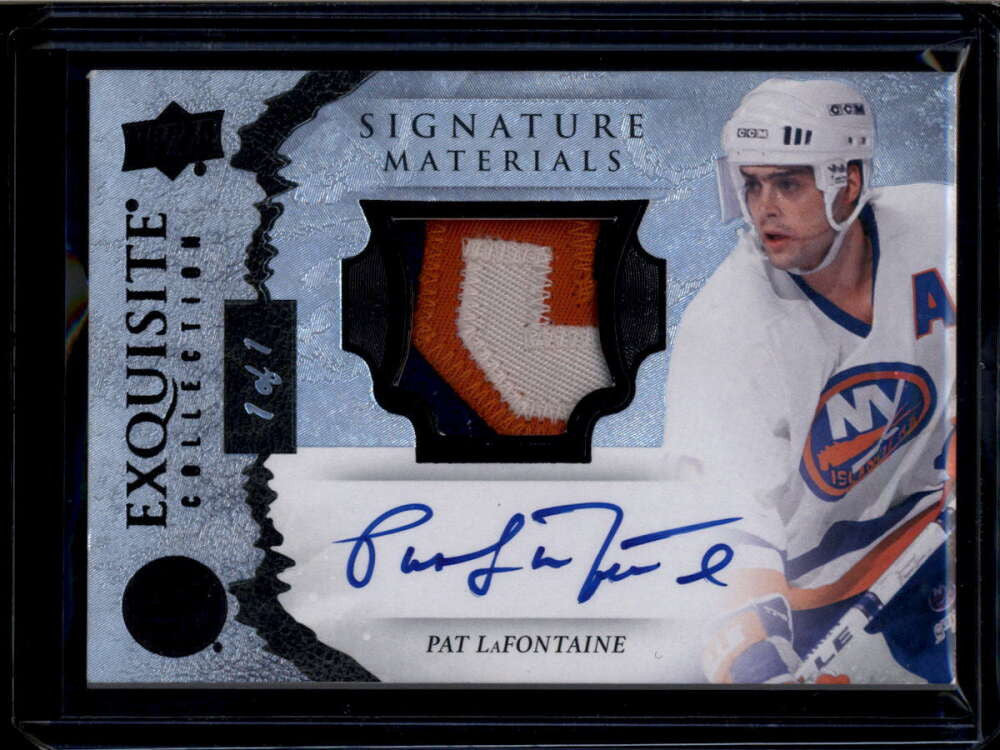 2021-22 Exquisite Material Signatures Black ESMPL Pat LaFontaine Patch Auto 1/1